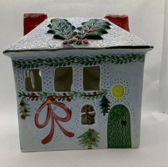 Anthropologie Nathalie Lete Festive Ceramic House Candle Holder - Picture 3 of 3